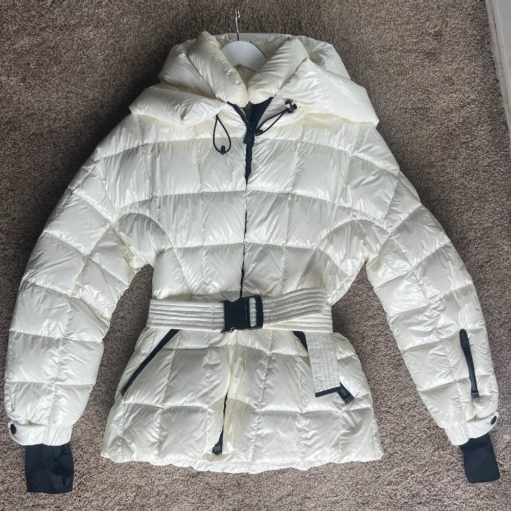 Moncler Grenoble Off White Puffer Jacket with Belt and Hood 4